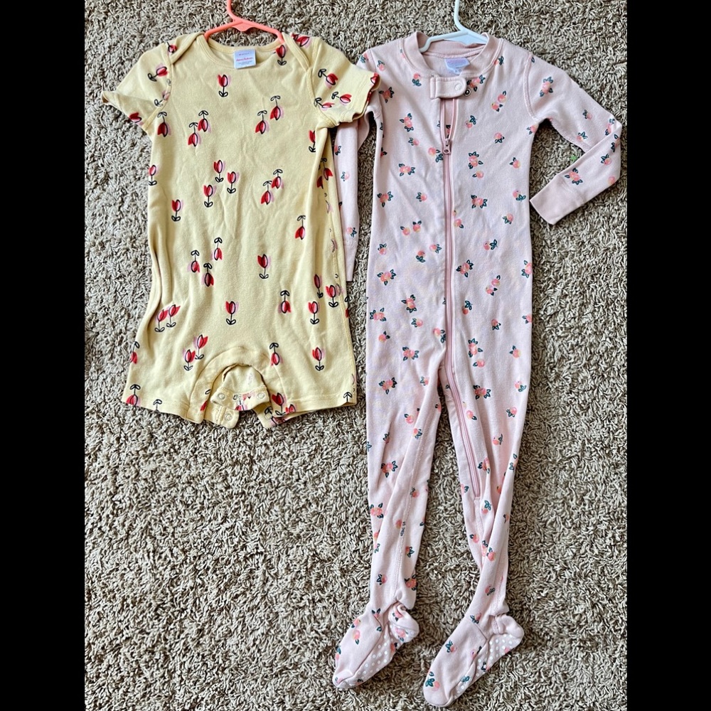 2 Hanna Anderson 90cm 3T sleepwear + romper
